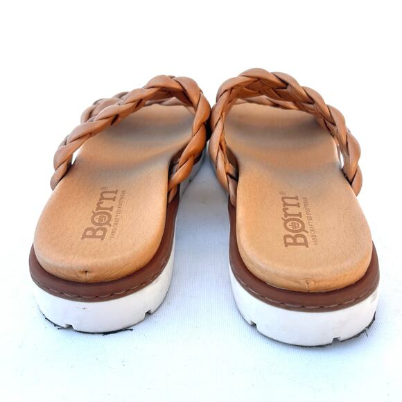 Born Women’s Freesia Sandals Braided Comfort Size 8 Tan Beige Neutral Flats - Picture 7 of 8